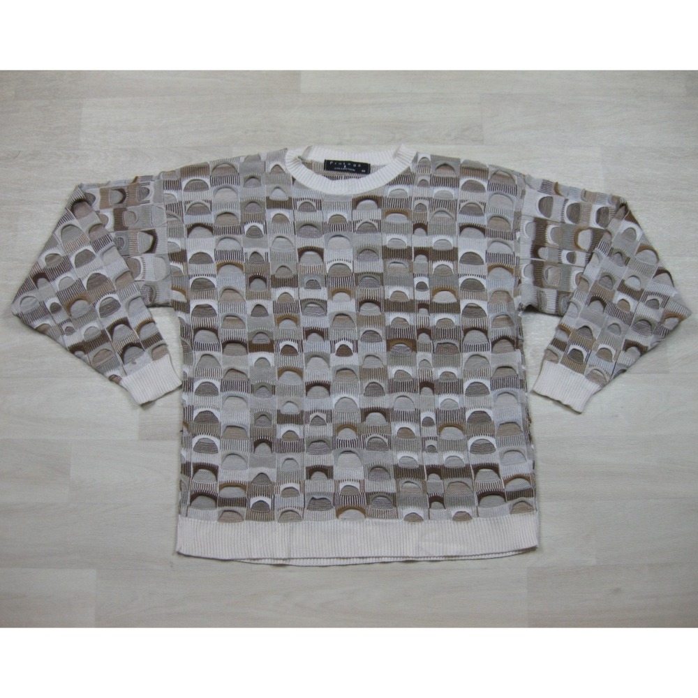 Vintage 90s Protege 3D Slash Knit Sweater Men's (M) Cut Out Grunge Grandpa